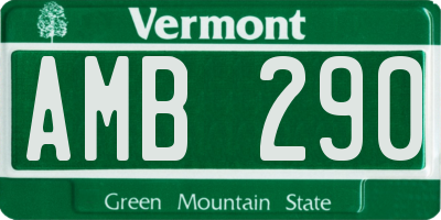 VT license plate AMB290