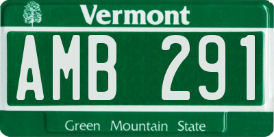 VT license plate AMB291