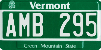 VT license plate AMB295