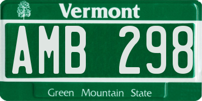 VT license plate AMB298