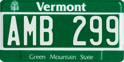 VT license plate AMB299