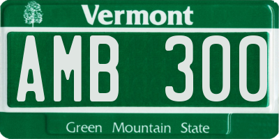 VT license plate AMB300