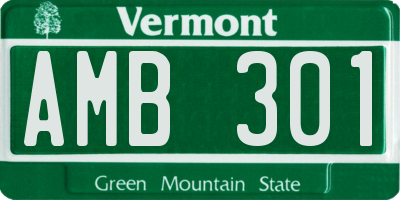 VT license plate AMB301
