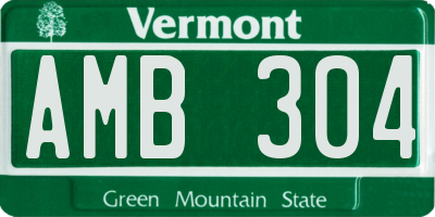 VT license plate AMB304