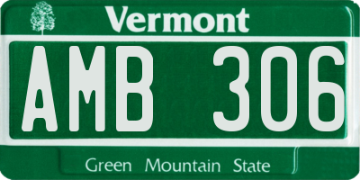 VT license plate AMB306