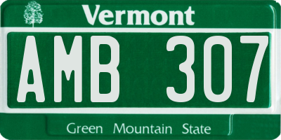 VT license plate AMB307