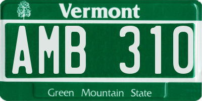 VT license plate AMB310