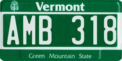 VT license plate AMB318