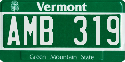 VT license plate AMB319