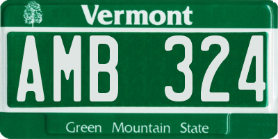 VT license plate AMB324