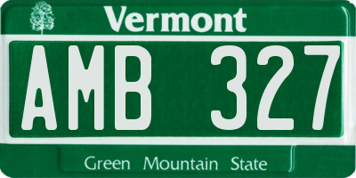 VT license plate AMB327