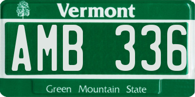 VT license plate AMB336