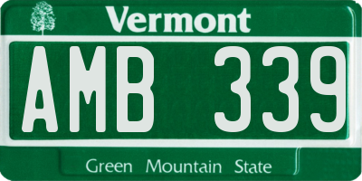 VT license plate AMB339