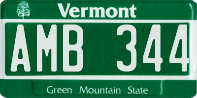 VT license plate AMB344