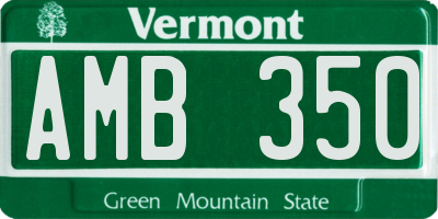 VT license plate AMB350
