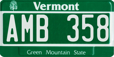 VT license plate AMB358