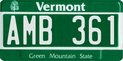 VT license plate AMB361