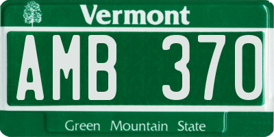 VT license plate AMB370