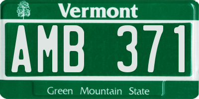 VT license plate AMB371