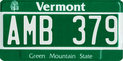 VT license plate AMB379
