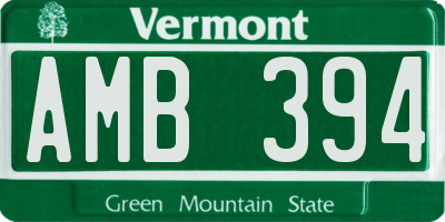 VT license plate AMB394