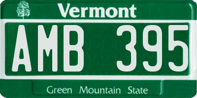 VT license plate AMB395