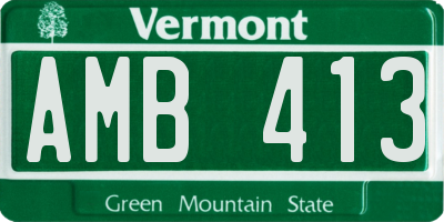 VT license plate AMB413
