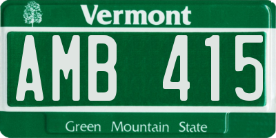 VT license plate AMB415