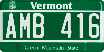 VT license plate AMB416