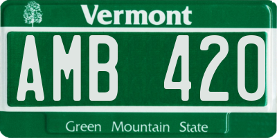 VT license plate AMB420