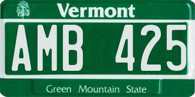 VT license plate AMB425
