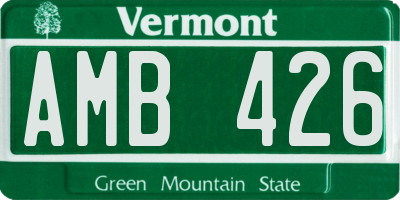 VT license plate AMB426