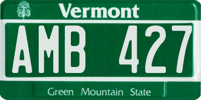 VT license plate AMB427