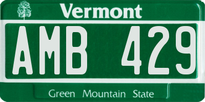 VT license plate AMB429