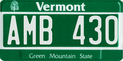 VT license plate AMB430
