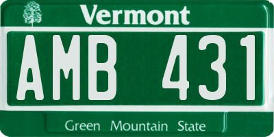 VT license plate AMB431