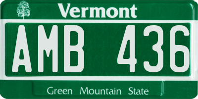 VT license plate AMB436