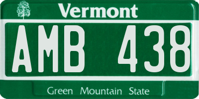 VT license plate AMB438