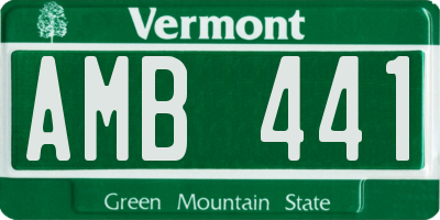 VT license plate AMB441