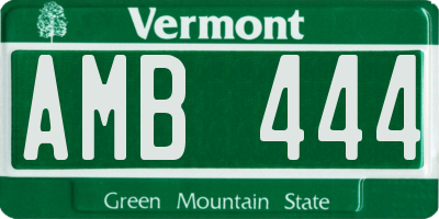 VT license plate AMB444