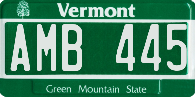 VT license plate AMB445