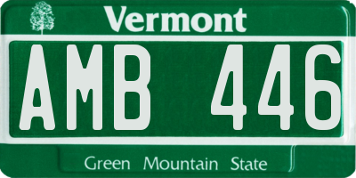 VT license plate AMB446