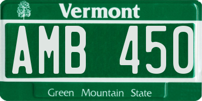 VT license plate AMB450