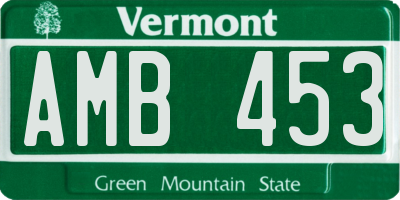 VT license plate AMB453