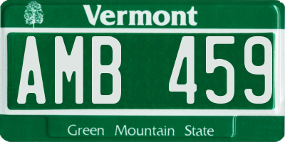 VT license plate AMB459