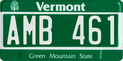 VT license plate AMB461