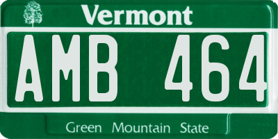 VT license plate AMB464