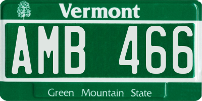 VT license plate AMB466
