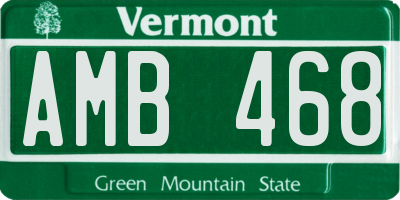 VT license plate AMB468