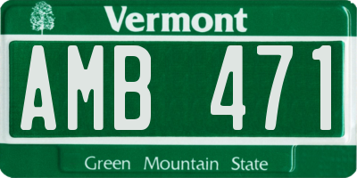 VT license plate AMB471